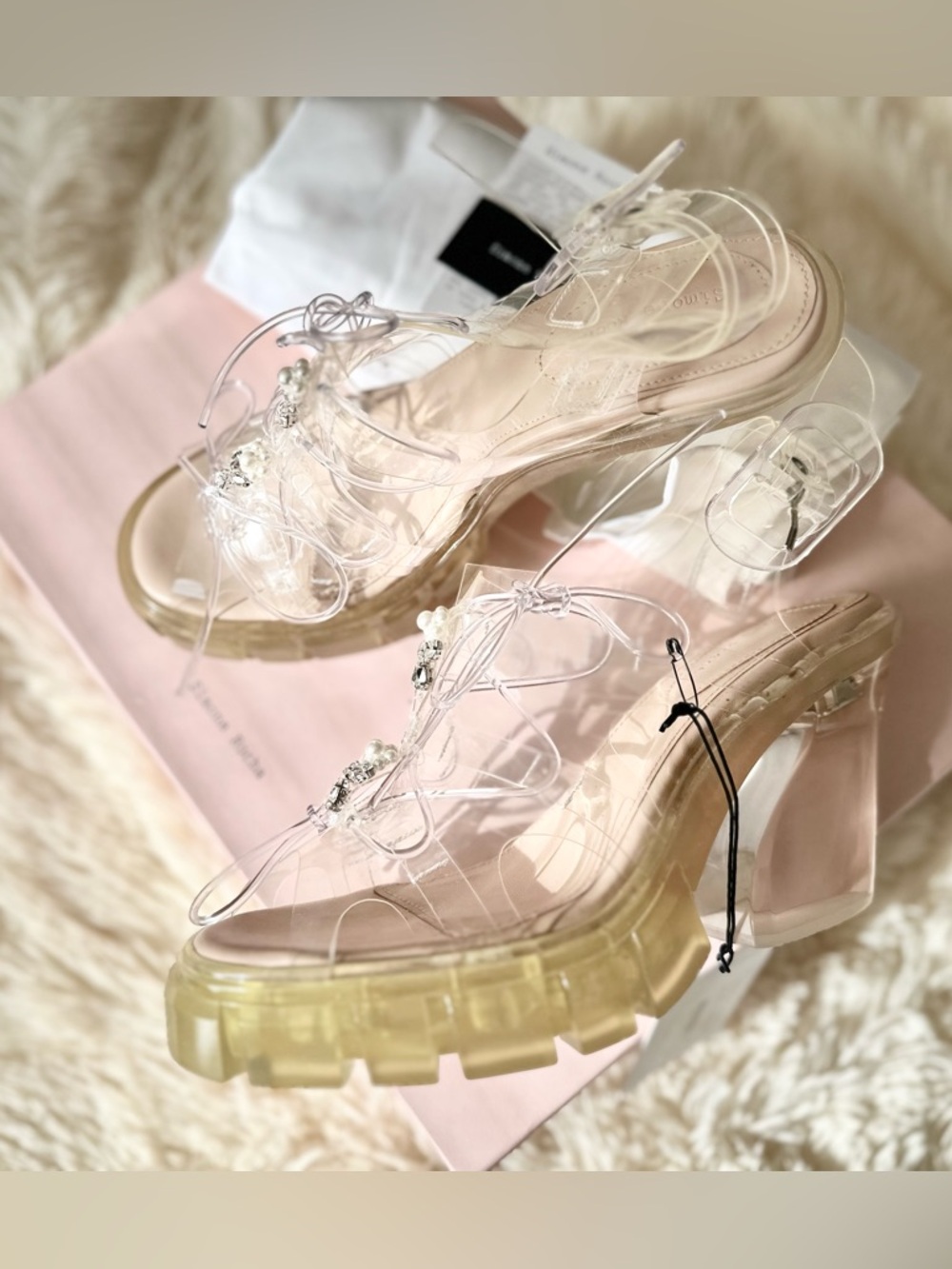Simon Rocha Jelly Lace Up Heeled Trek Sandals